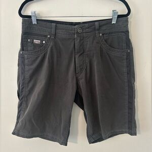 Kuhl Mens Radikl Shorts Size 34 Quick Dry Gray Pockets 10" Inseam